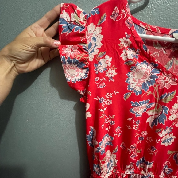 Loft Women’s Size Medium Summer Midi Floral Dress Ruffle Sleeve good condition - Picture 3 of 14